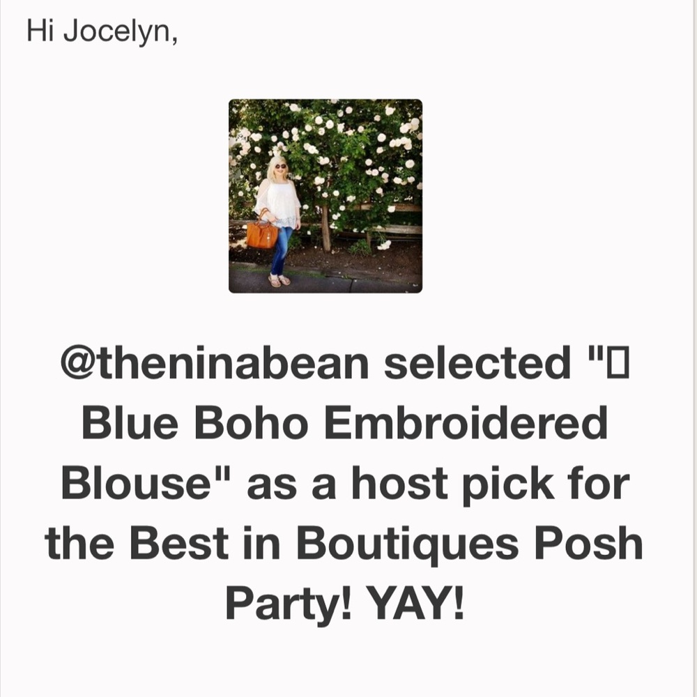 ❌SOLD❌ 🎉HP🎉 🆕 Blue Boho Embroidered Blouse - Picture 2 of 3